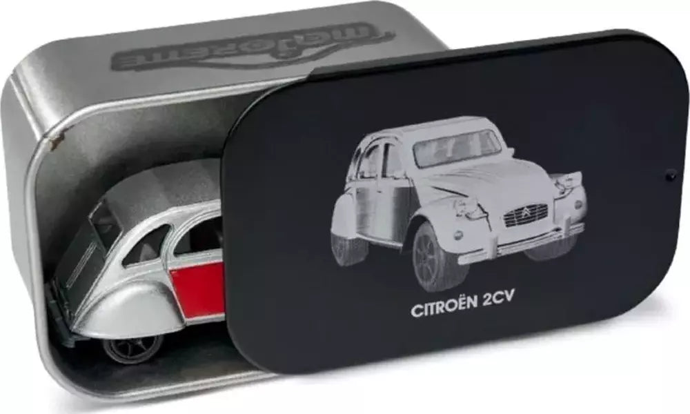 Majorette Vintage Deluxe Metal Series Citroën 2CV – 1:64 Scale Die-Cast Car with Rubber Tires, Suspension & Opening Parts | Collector’s Edition with Metal Tin Box | Licensed Vehicle