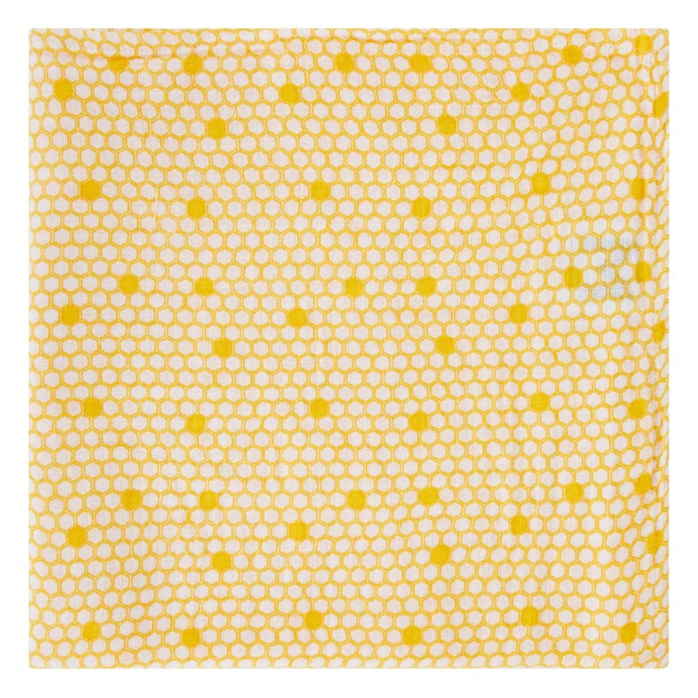 Malabar Baby Organic Muslin Swaddle - Hive Print | GOTS Certified Lightweight Cotton | 47" x 47" | Nature-Inspired Honeycomb Design for Newborns & Infants