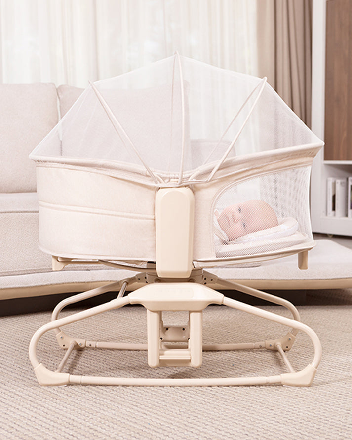 Mastela 4-in-1 Swing & Bassinet | Multi-Function Baby Cradle, Bedside Sleeper & Stationary Seat with Bluetooth & Melodies | 0-36 Months (Upto 15 Kg) | Minimee