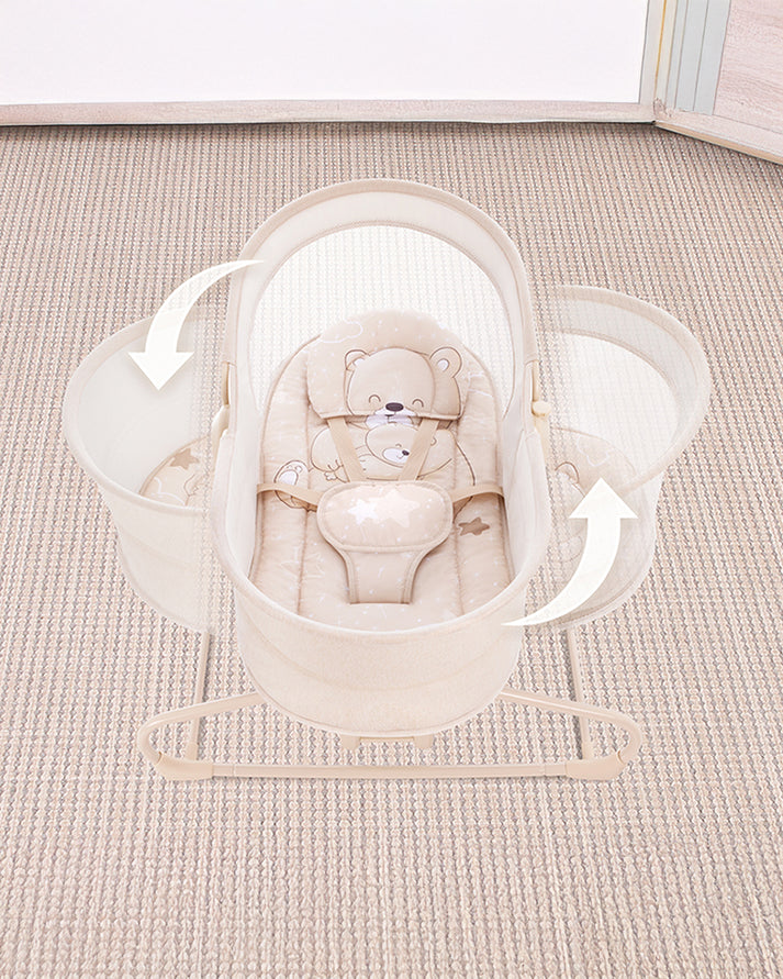 Mastela 4-in-1 Swing & Bassinet | Multi-Function Baby Cradle, Bedside Sleeper & Stationary Seat with Bluetooth & Melodies | 0-36 Months (Upto 15 Kg) | Minimee