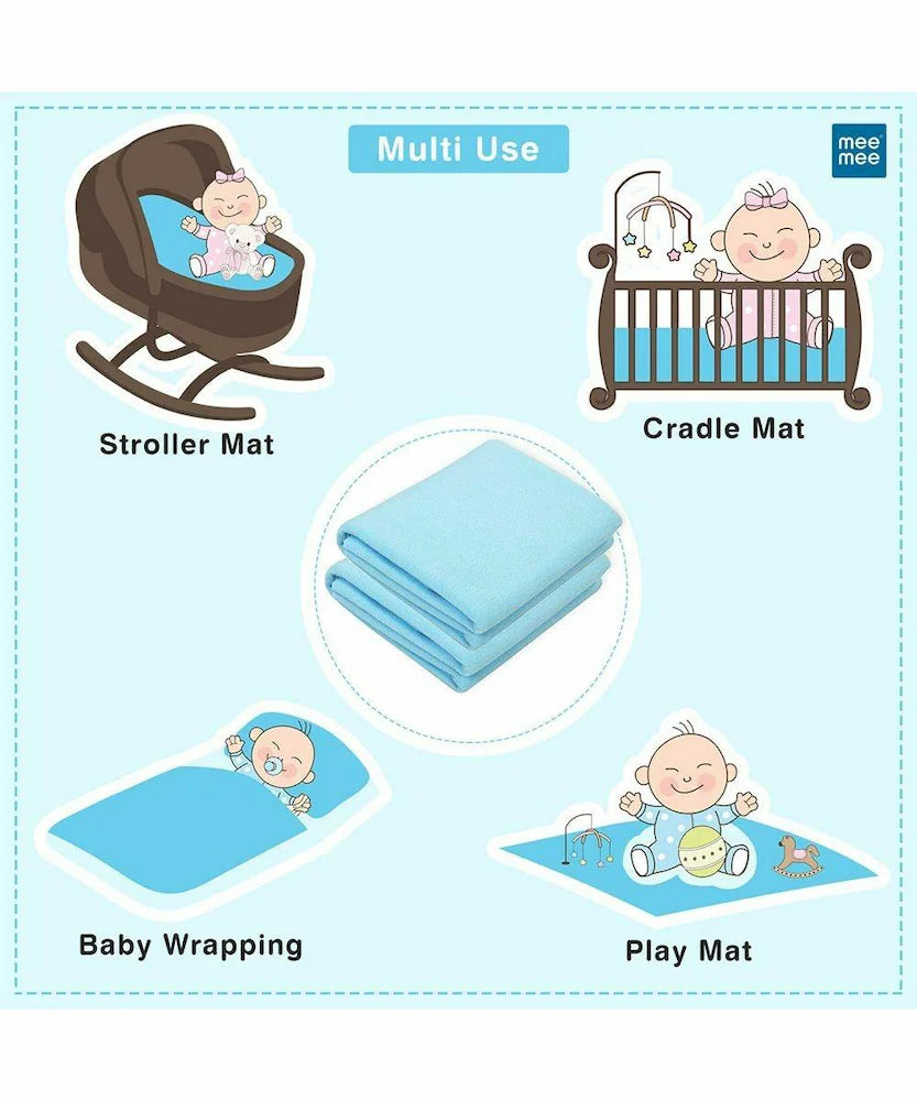 Mee Mee Total Dry & Breathable Waterproof Mattress Protector Sheet for Babies | Ultra Absorbent & Rash-Free Dry Mat for Newborns | Reusable Diaper-Free Night Sheet in Small, Medium, Large & XL Sizes | SUbject to Availability Color will be Provided