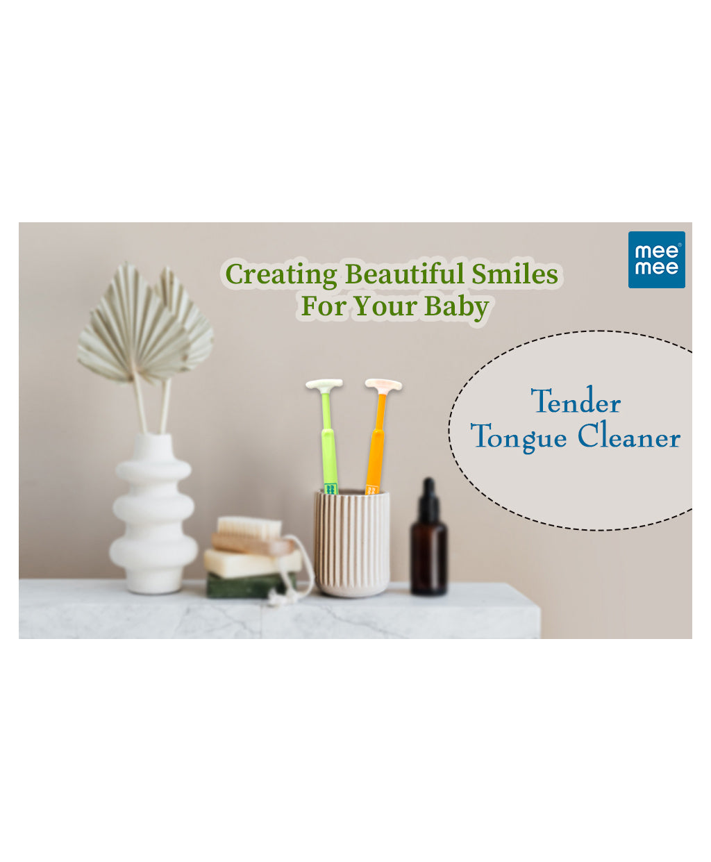 Mee Mee The Caring touch Gentle Tender Tongue Cleaner for 0+ months Special Small size (Color May vary) - MINIMEE KIDS