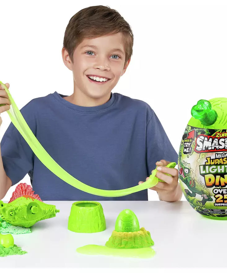 Zuru Smashers Mega Jurassic Light Up Dino Egg - 26 Surprises, Light Up & Roar Dino Fun for Kids Ages 5+