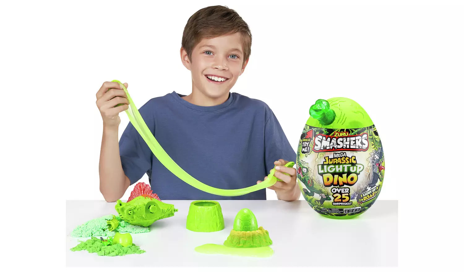 Zuru Smashers Mega Jurassic Light Up Dino Egg - 26 Surprises, Light Up & Roar Dino Fun for Kids Ages 5+