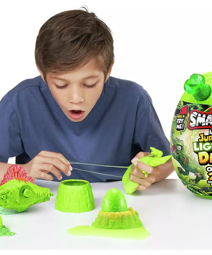 Zuru Smashers Mega Jurassic Light Up Dino Egg - 26 Surprises, Light Up & Roar Dino Fun for Kids Ages 5+