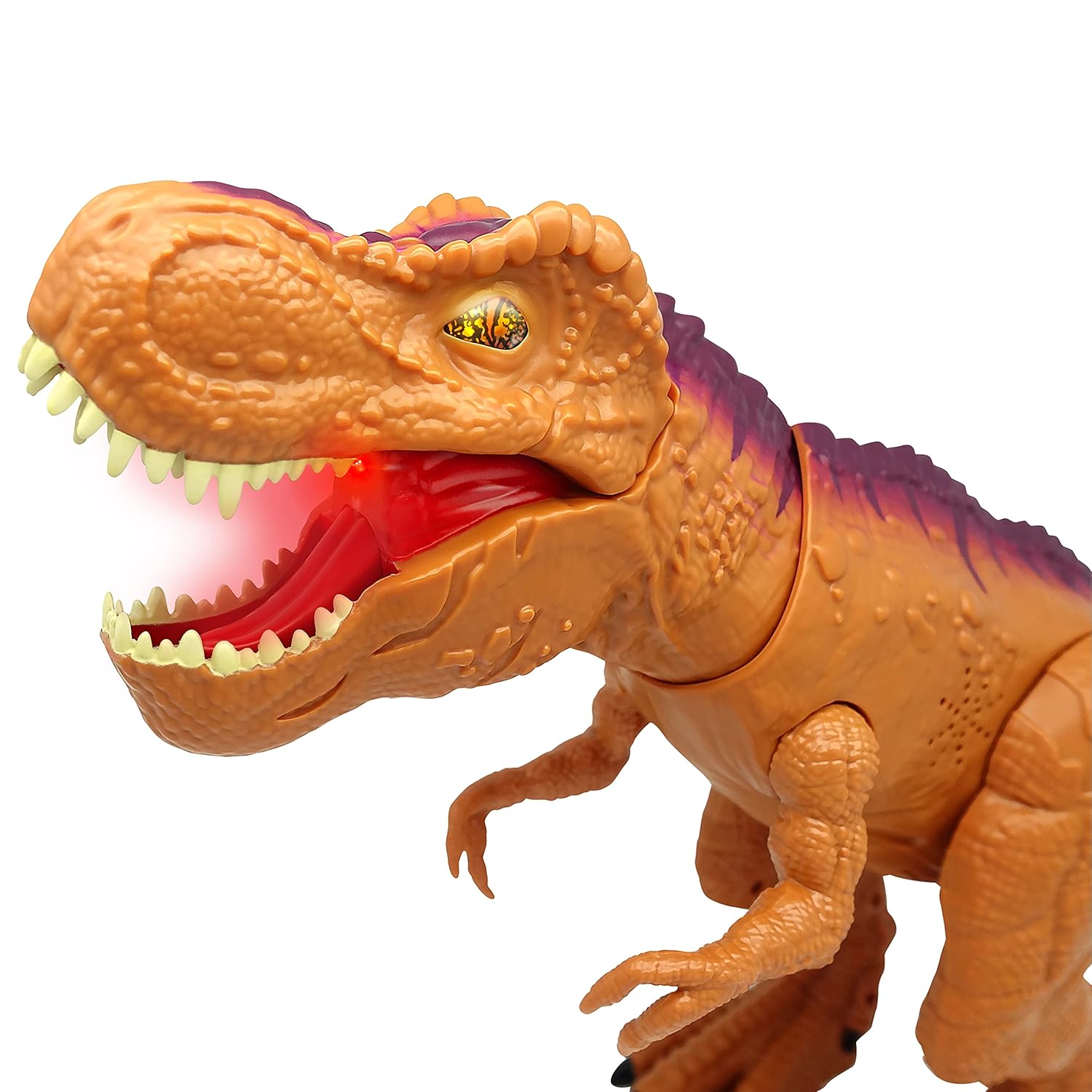 Dragon-i Toys Mighty Megasaur Twist and Bend Roaring T-Rex - Ferocious Roar, Biting Action, Light-Up Eyes & Mouth, Poseable Arms, Tail-Activated Head Movement