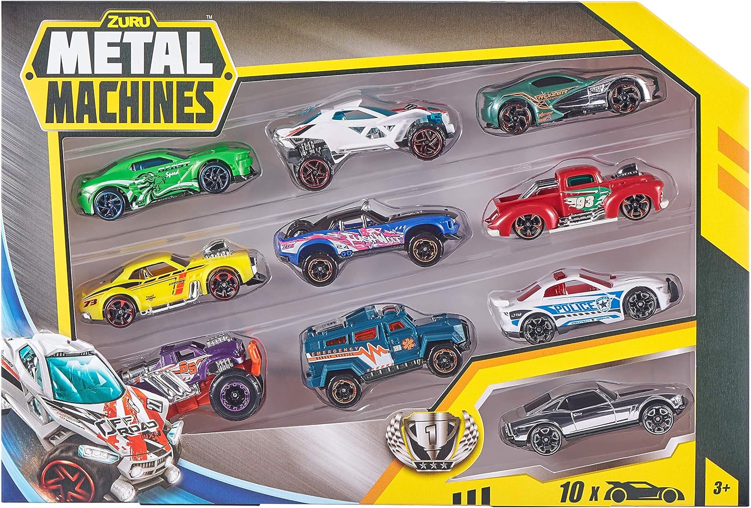 Zuru Metal Machines - 10 Pack Diecast Cars (Assorted - Images are for reference only same will not be come) 1:64 Scale, Collectible Cars for 3+ Years, Compatible with Metal Machines Playsets - MINIMEE KIDS