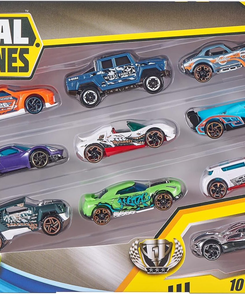 Zuru Metal Machines - 10 Pack Diecast Cars (Assorted - Images are for reference only same will not be come) 1:64 Scale, Collectible Cars for 3+ Years, Compatible with Metal Machines Playsets - MINIMEE KIDS