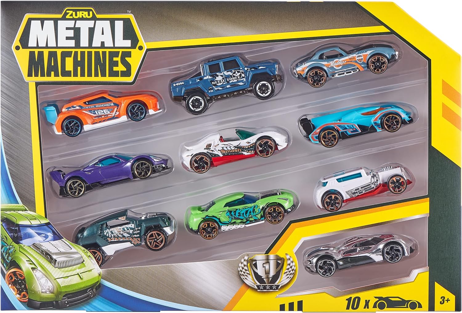 Zuru Metal Machines - 10 Pack Diecast Cars (Assorted - Images are for reference only same will not be come) 1:64 Scale, Collectible Cars for 3+ Years, Compatible with Metal Machines Playsets - MINIMEE KIDS