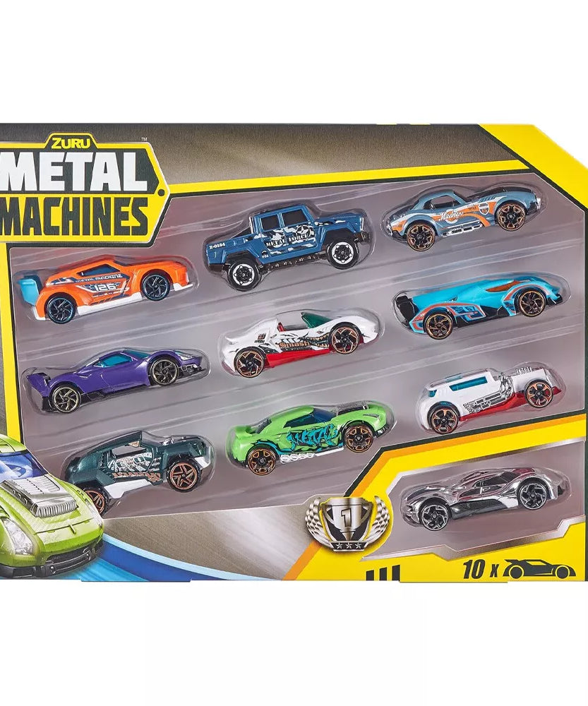 Zuru Metal Machines - 10 Pack Diecast Cars (Assorted - Images are for reference only same will not be come) 1:64 Scale, Collectible Cars for 3+ Years, Compatible with Metal Machines Playsets - MINIMEE KIDS