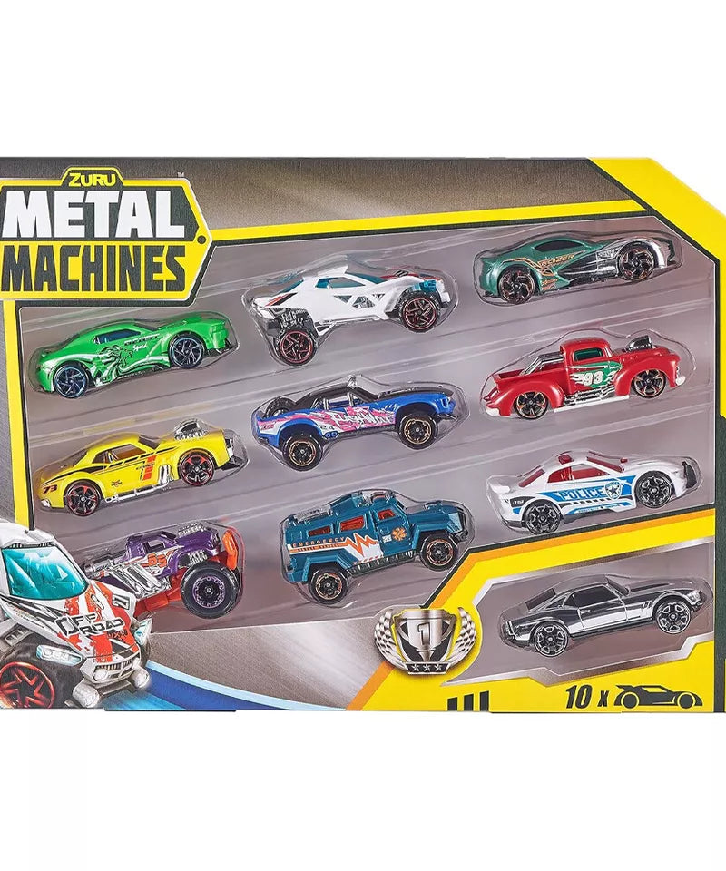 Zuru Metal Machines - 10 Pack Diecast Cars (Assorted - Images are for reference only same will not be come) 1:64 Scale, Collectible Cars for 3+ Years, Compatible with Metal Machines Playsets - MINIMEE KIDS