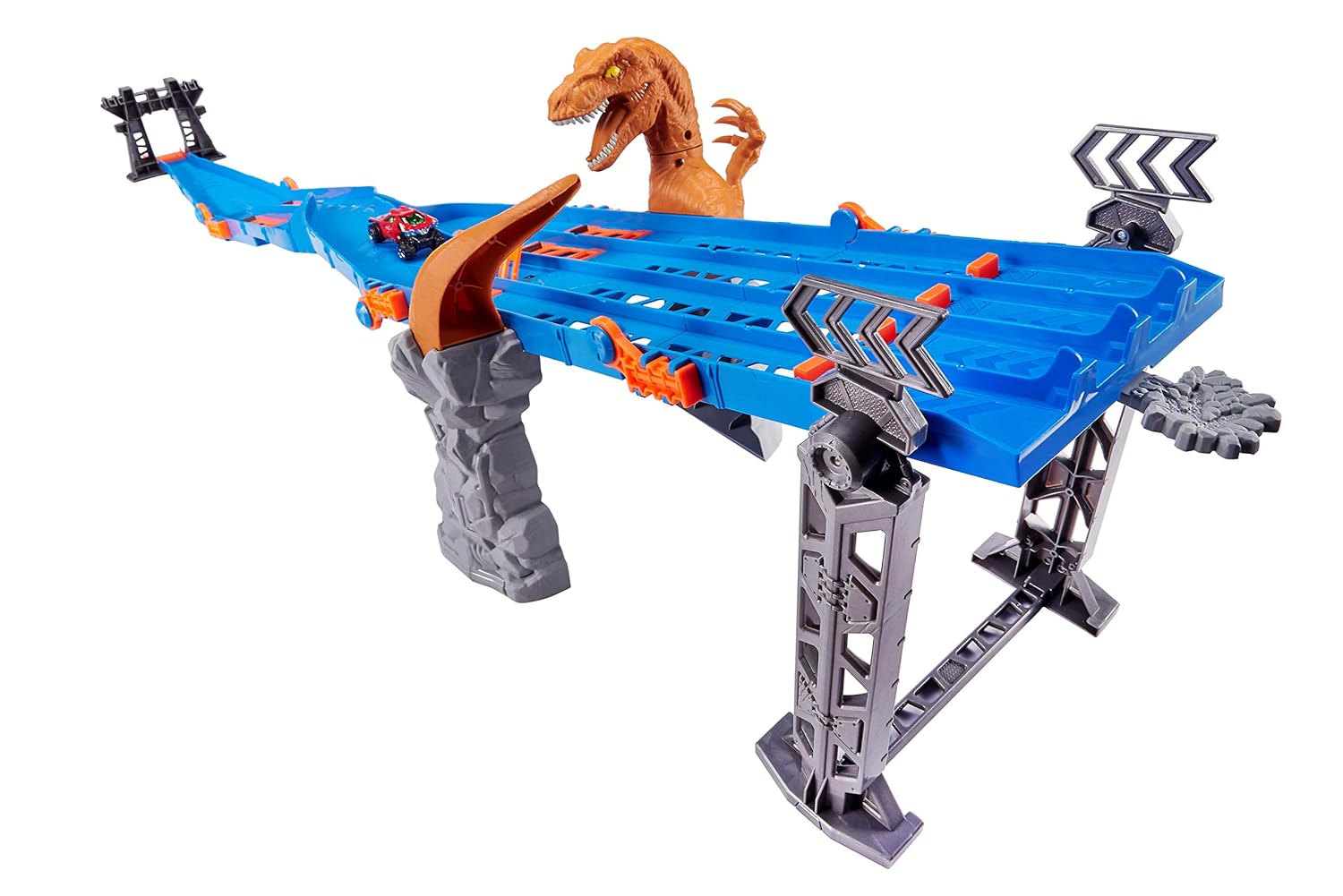 Zuru Metal Machines 4-Lane Raptor Attack Track Set with Hidden Ejectors and Exclusive Diecast Car, 1.2m/4ft Racing Track for Kids 4+ Years - MINIMEE KIDS