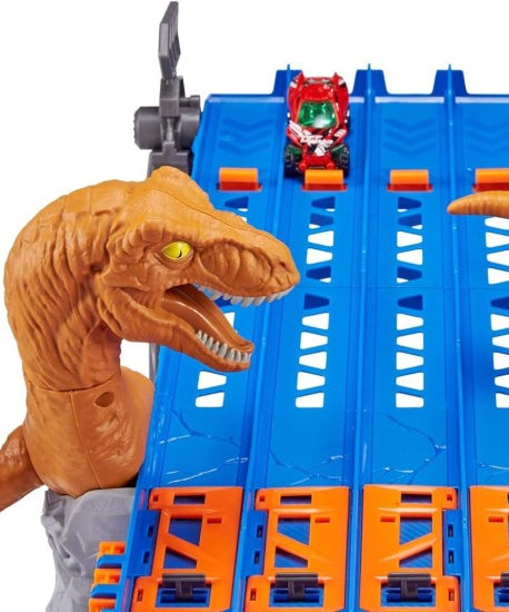 Zuru Metal Machines 4-Lane Raptor Attack Track Set with Hidden Ejectors and Exclusive Diecast Car, 1.2m/4ft Racing Track for Kids 4+ Years - MINIMEE KIDS
