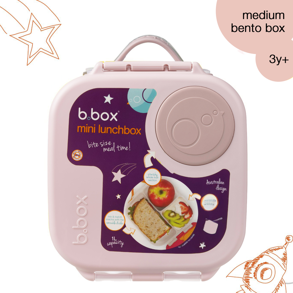 B.Box Mini Lunch Box 1L for Kids (3y+) | Leak-Proof 2-Compartment Lunchbox with Stretchy Flexi Fruit Holder & Adjustable Divider | BPA-Free & Freezer Safe | Assorted Colors - MINIMEE KIDS