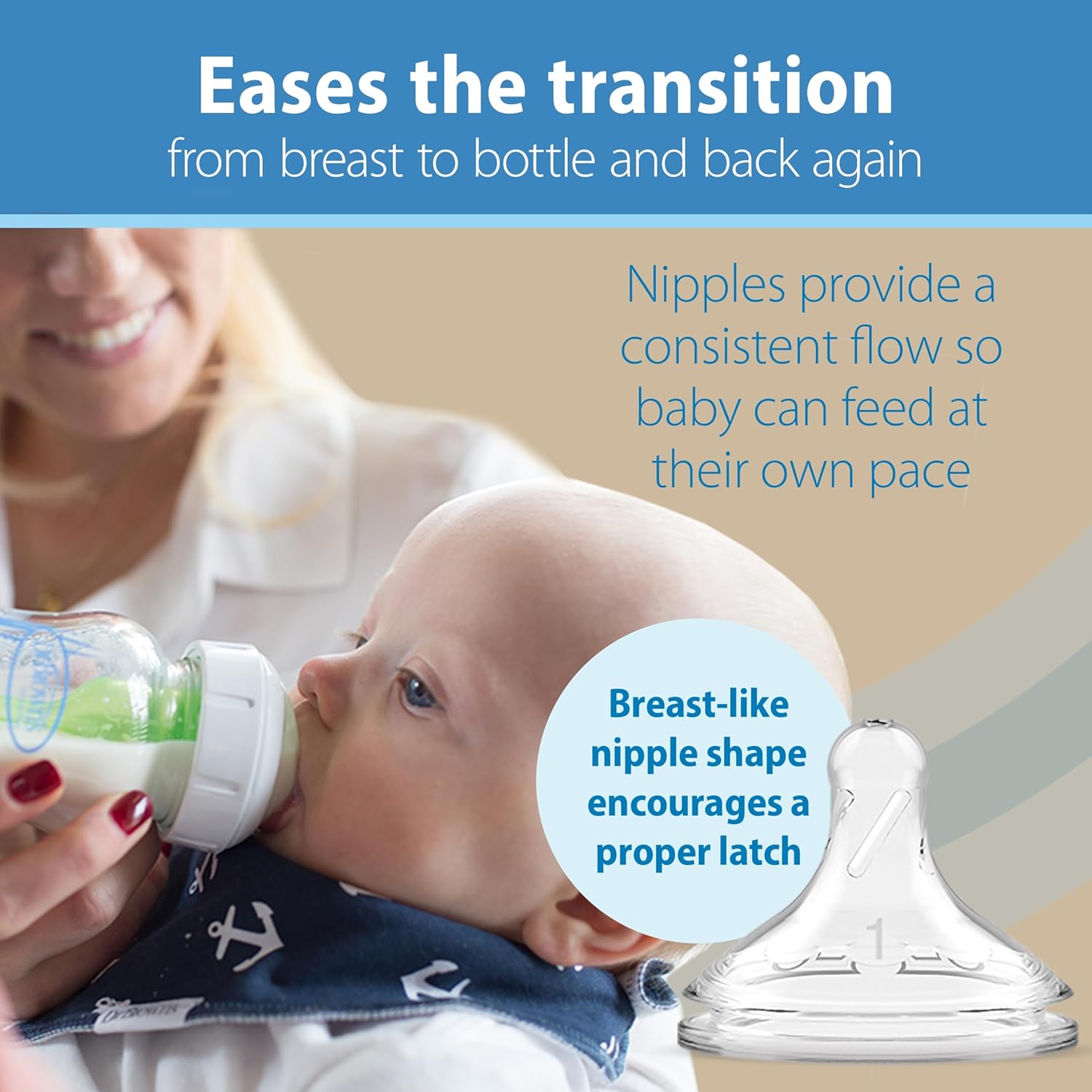 Dr. Brown’s Natural Flow Anti-Colic Options+ Wide-Neck Glass Baby Bottles 270ml (9 oz), 3-Pack | With Level 1 Slow Flow Nipple | 0M+ Newborn Feeding Bottle | Breastfeeding-Friendly, BPA-Free Glass Bottle