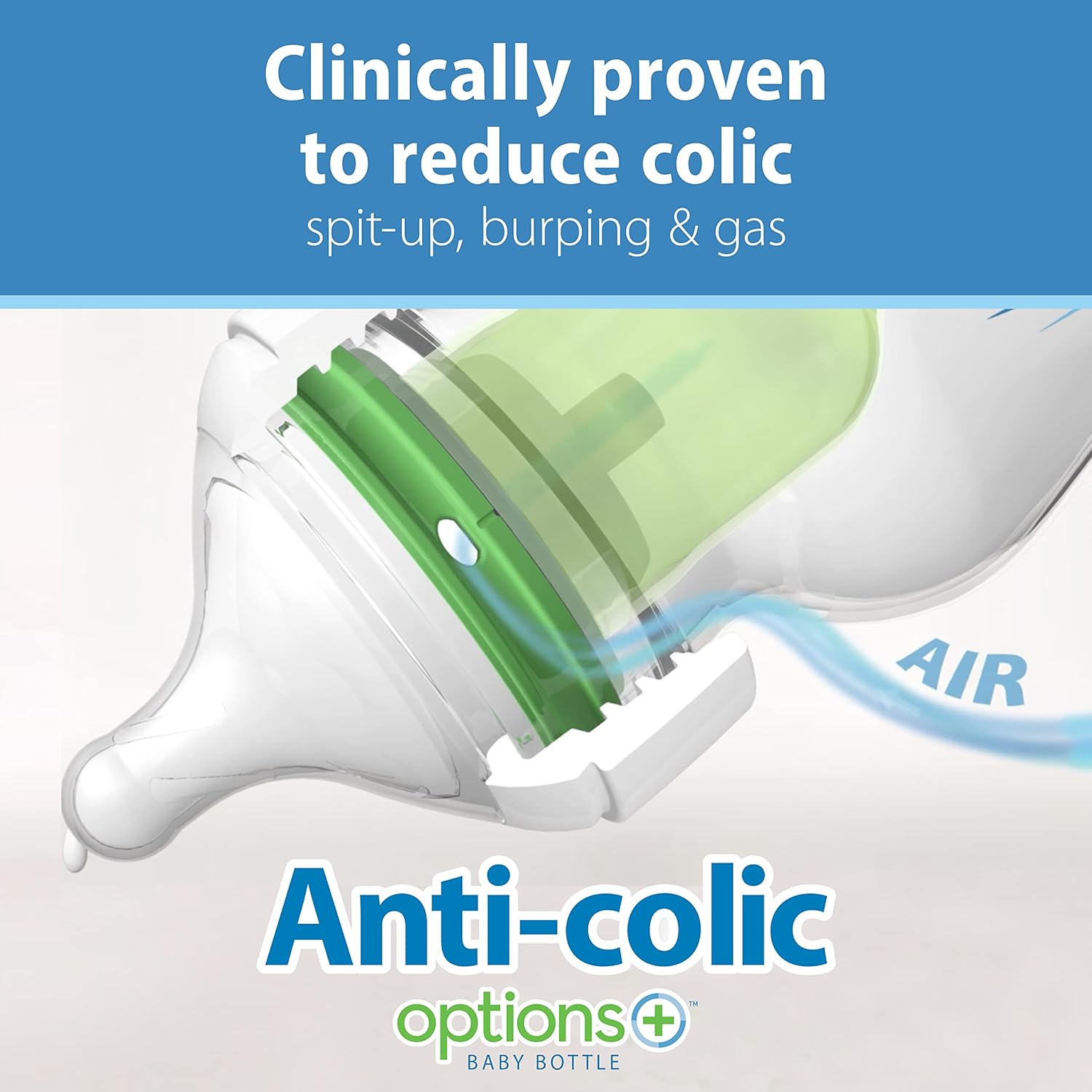 Dr. Brown’s Natural Flow Anti-Colic Options+ Wide-Neck Glass Baby Bottles 270ml (9 oz), 3-Pack | With Level 1 Slow Flow Nipple | 0M+ Newborn Feeding Bottle | Breastfeeding-Friendly, BPA-Free Glass Bottle