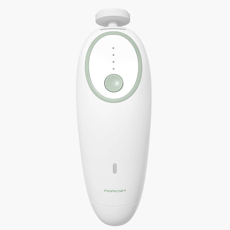 Momcozy Electric Baby Nail File Kit NC02 - Whisper Quiet Low Noise Trimmer with 360° Fog LED Light, 4 Adjustable Speeds, Rechargeable Battery, and Safe Grinding Pads for Gentle Baby Nail Care