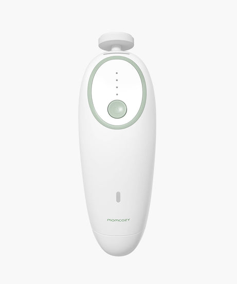 Momcozy Electric Baby Nail File Kit NC02 - Whisper Quiet Low Noise Trimmer with 360° Fog LED Light, 4 Adjustable Speeds, Rechargeable Battery, and Safe Grinding Pads for Gentle Baby Nail Care