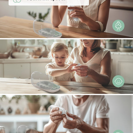 Momcozy Electric Baby Nail File Kit NC02 - Whisper Quiet Low Noise Trimmer with 360° Fog LED Light, 4 Adjustable Speeds, Rechargeable Battery, and Safe Grinding Pads for Gentle Baby Nail Care