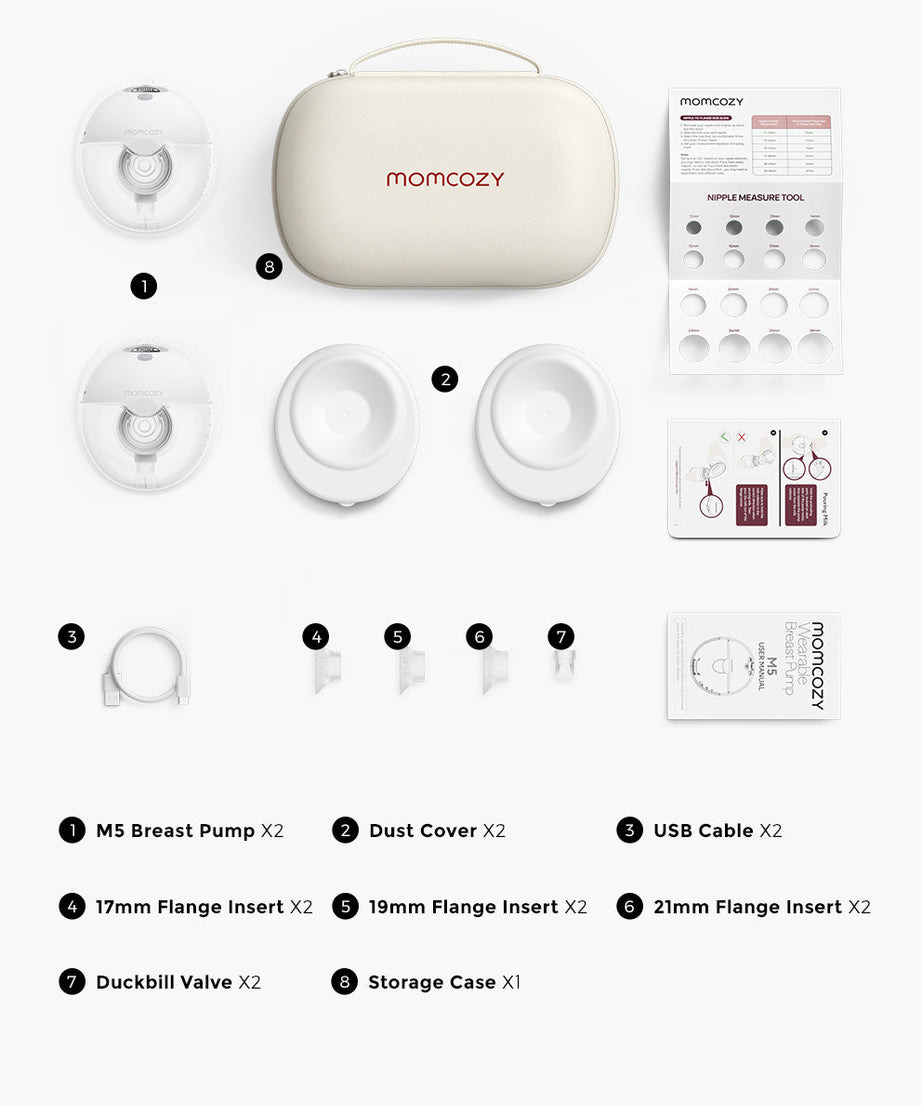 Momcozy M5 Wearable Breast Pump - 2 Pumps | Electric, Painless, Portable & Discreet Pumping Solution - MINIMEE KIDS