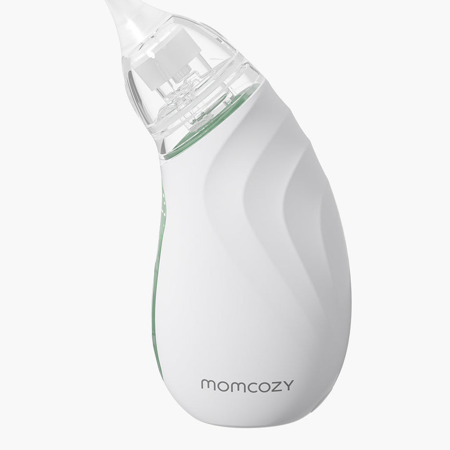 Momcozy I am Baby Nasal Aspirator BN02 with 65 Kpa Strong Suction, Self-Cleaning Function, Soothing Lullabies, Tricolor Light & BPA-Free Design for Gentle Baby Nose Care