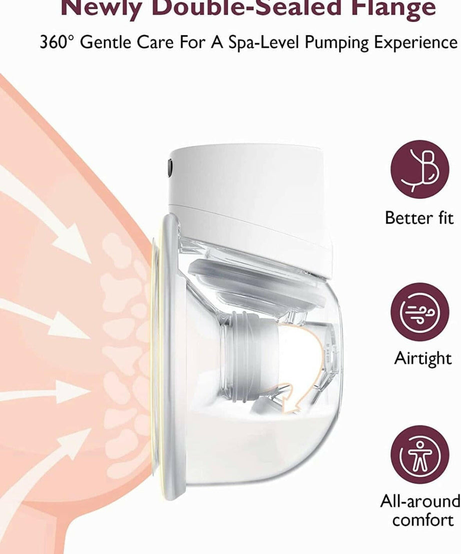 Momcozy S12 Pro Wearable Single Electric Breast Pump – Hands-Free, 24mm, White, Silent & Portable with 3 Modes, 9 Suction Levels, Leakproof Design, Rechargeable & BPA-Free - MINIMEE KIDS