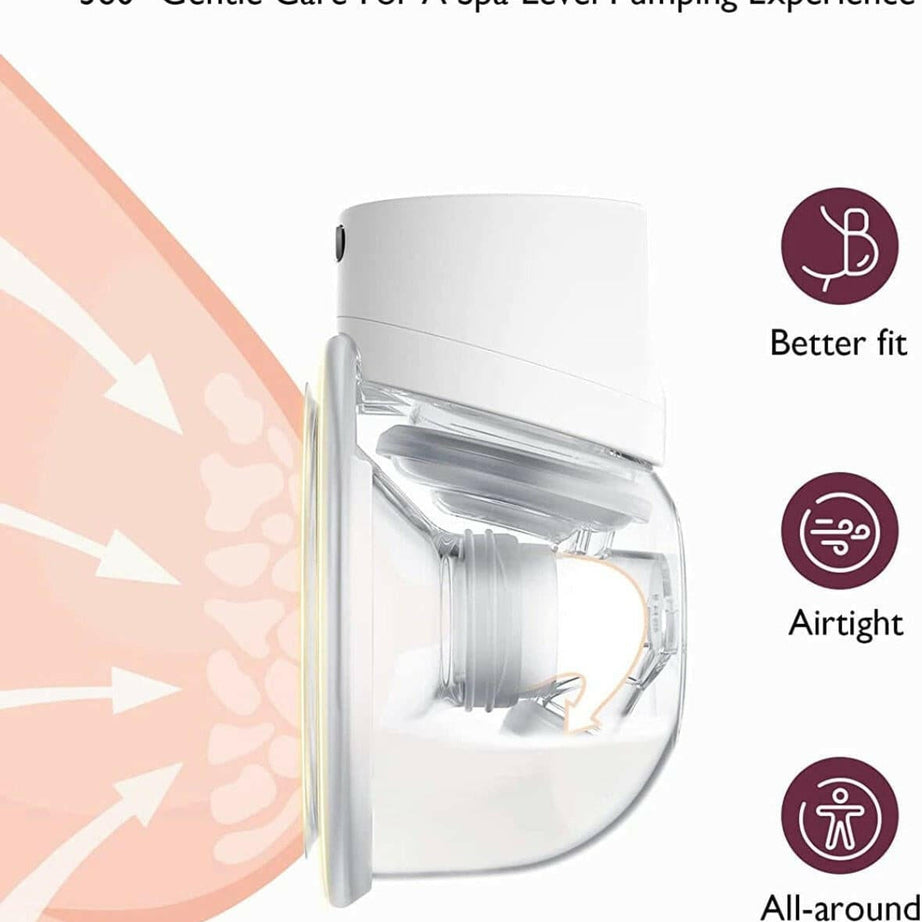 Momcozy S12 Pro Wearable Single Electric Breast Pump – Hands-Free, 24mm, White, Silent & Portable with 3 Modes, 9 Suction Levels, Leakproof Design, Rechargeable & BPA-Free