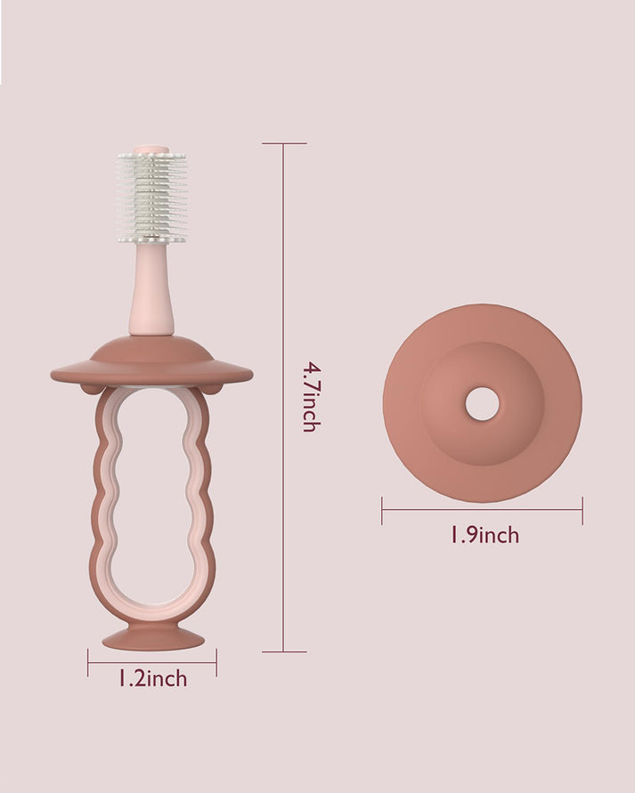 Momcozy 360° Silicone Ultra-Soft Toothbrush for 12+ Months – Gentle and Effective Oral Care for Babies - Color May Vary (As per Availability)