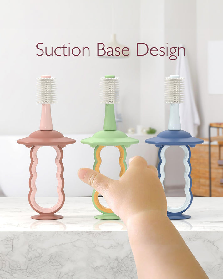 Momcozy 360° Silicone Ultra-Soft Toothbrush for 12+ Months – Gentle and Effective Oral Care for Babies - Color May Vary (As per Availability)