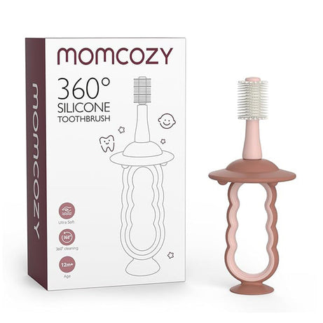 Momcozy 360° Silicone Ultra-Soft Toothbrush for 12+ Months – Gentle and Effective Oral Care for Babies - Color May Vary (As per Availability)