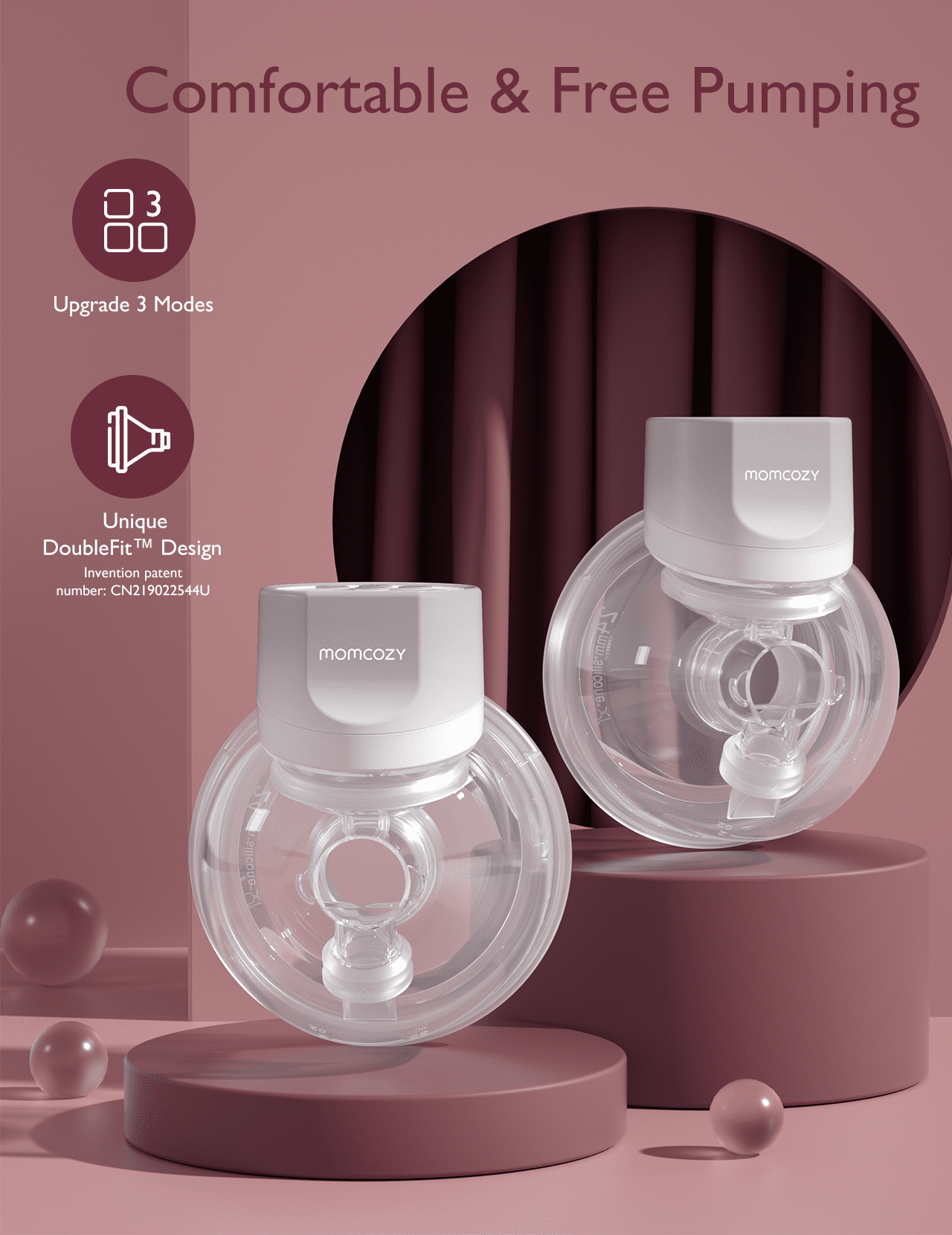 Momcozy Wearable Breast Pump S12 Pro | Dual Pump – 3 Modes, 9 Suction Levels, Double-Sealed Flange, LED Display & Silent Operation for Hands-Free Pumping