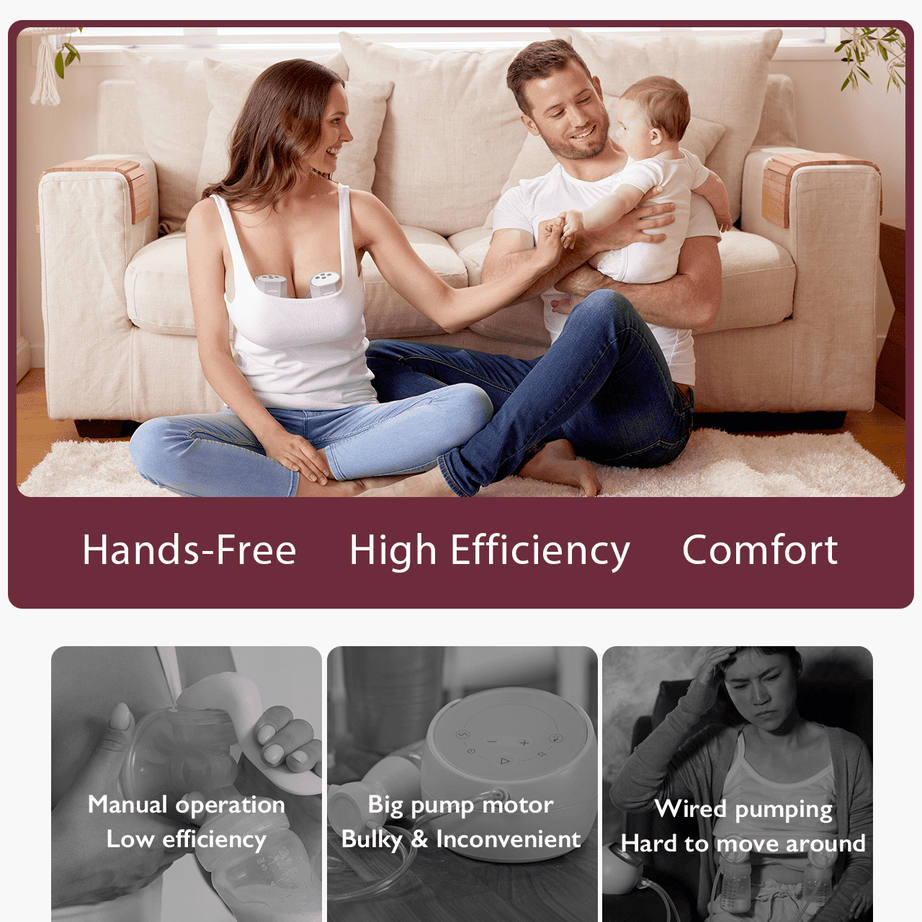 Momcozy Wearable Breast Pump S12 Pro | Dual Pump – 3 Modes, 9 Suction Levels, Double-Sealed Flange, LED Display & Silent Operation for Hands-Free Pumping