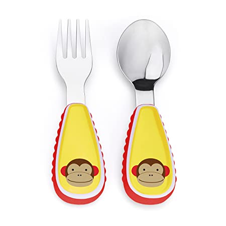 Skip Hop Zootensils Fork & Spoon Set | Utensils for Toddlers 12+ Months - MINIMEE KIDS