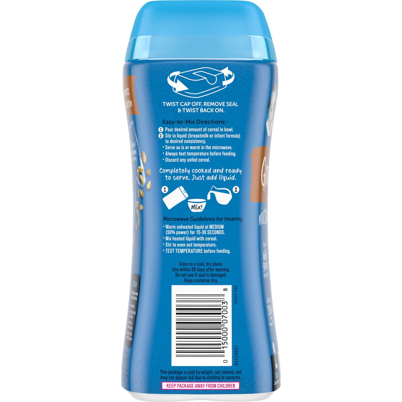 Gerber Multigrain Cereal - 227g | Gentle Grains Infant Cereal, Non-GMO, 60% DV Iron for Learning-Ability & 10g Whole Grains for Sitter Babies (6+ Months)