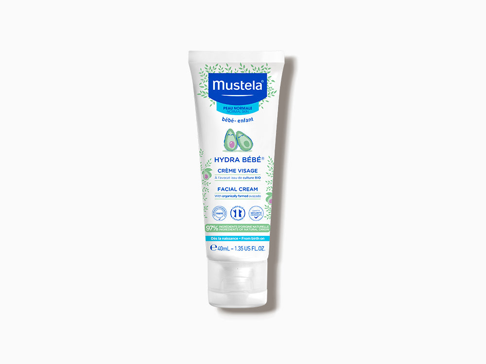 Mustela Hydra Bebe Facial Cream for Babies & Newborns – Avocado-Infused Daily Moisturizer for Soft, Hydrated Skin | 40ml
