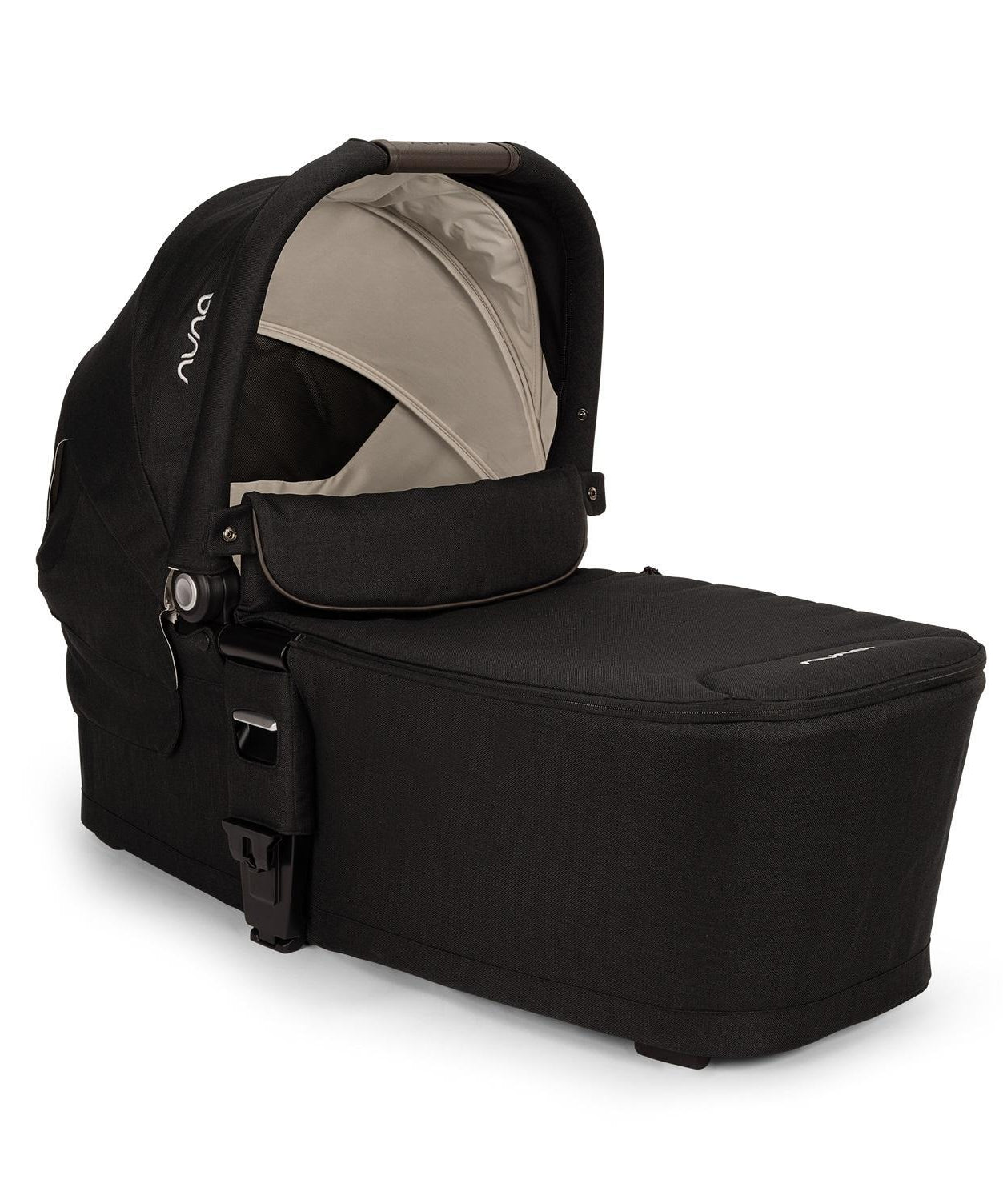 Nuna MIXX Carry Cot - Caviar | Luxurious, Ultra-Comfortable Baby Bassinet with UPF 50+ Canopy, Dream drape™, and Breathable Mattress | Ideal for Newborns Up to 9 kg, Compatible with Nuna MIXX Strollers - MINIMEE KIDS