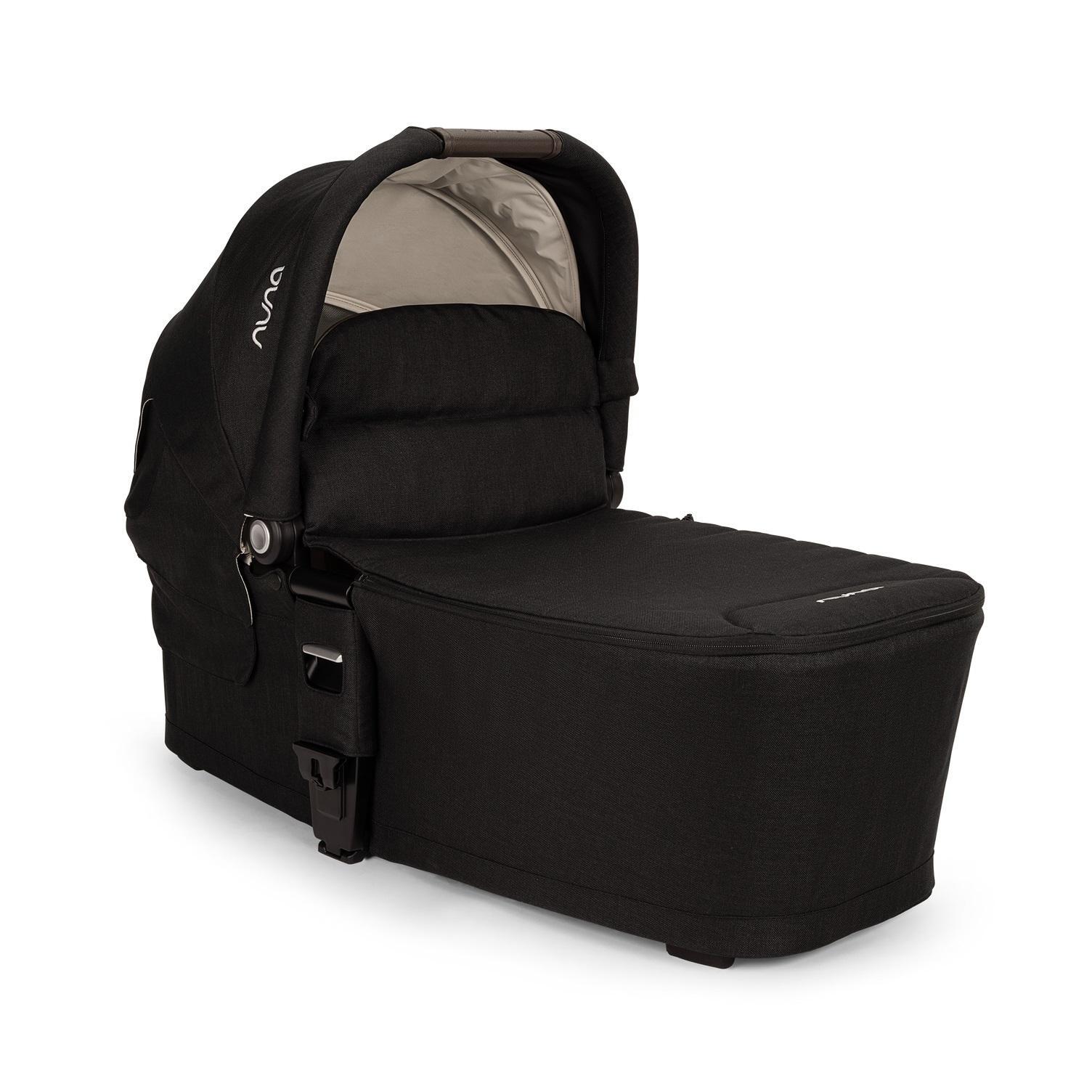Nuna MIXX Carry Cot - Caviar | Luxurious, Ultra-Comfortable Baby Bassinet with UPF 50+ Canopy, Dream drape™, and Breathable Mattress | Ideal for Newborns Up to 9 kg, Compatible with Nuna MIXX Strollers