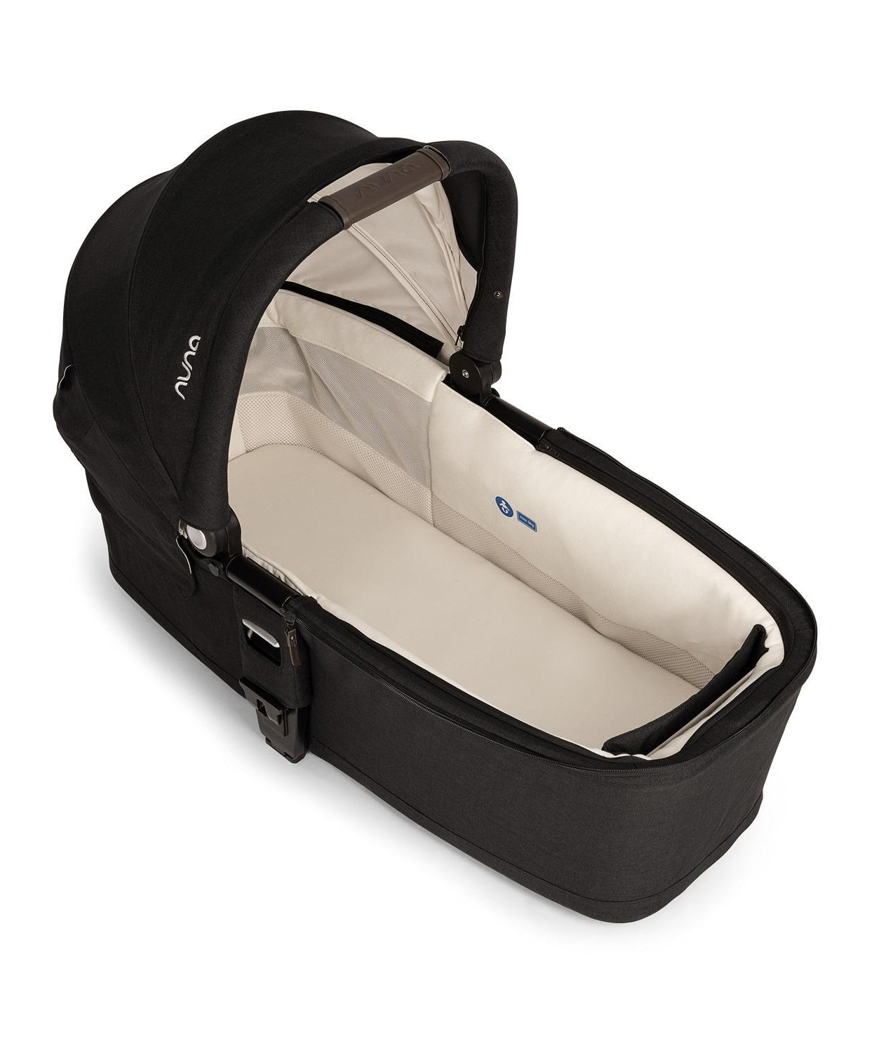 Nuna MIXX Carry Cot - Caviar | Luxurious, Ultra-Comfortable Baby Bassinet with UPF 50+ Canopy, Dream drape™, and Breathable Mattress | Ideal for Newborns Up to 9 kg, Compatible with Nuna MIXX Strollers - MINIMEE KIDS