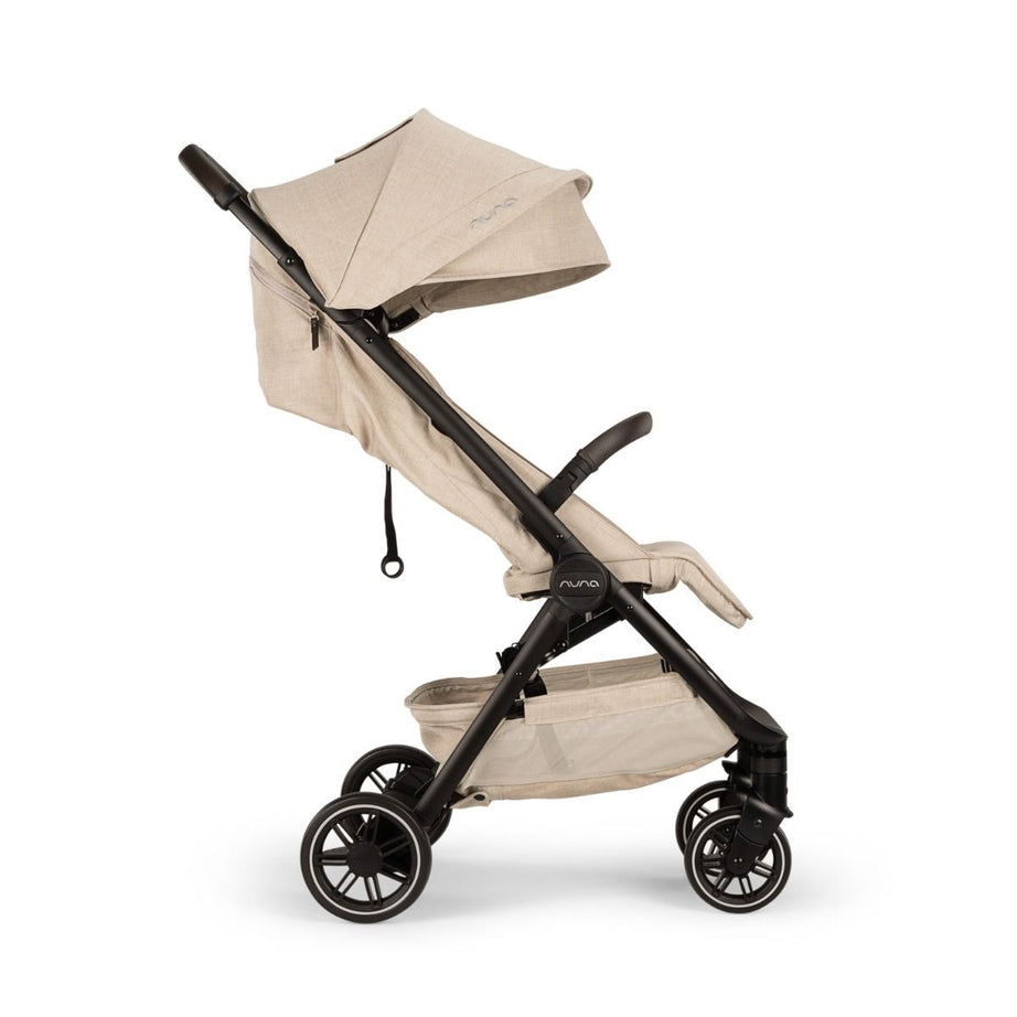 Nuna TRVL Lightweight Baby Stroller - One-Hand Self-Collapsing Fold, Compact Size Pram for 0M+ (Up to 22kg) | Biscotti - MINIMEE KIDS