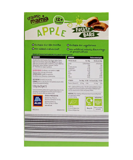 Organic Mamia Apple Fruity Bars For 12+ Months Babies - 120g - MINIMEE KIDS