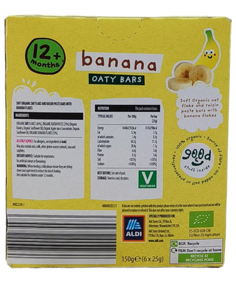 Organic Mamia Banana Oaty Bars For 12+ Months Babies - 150g - MINIMEE KIDS