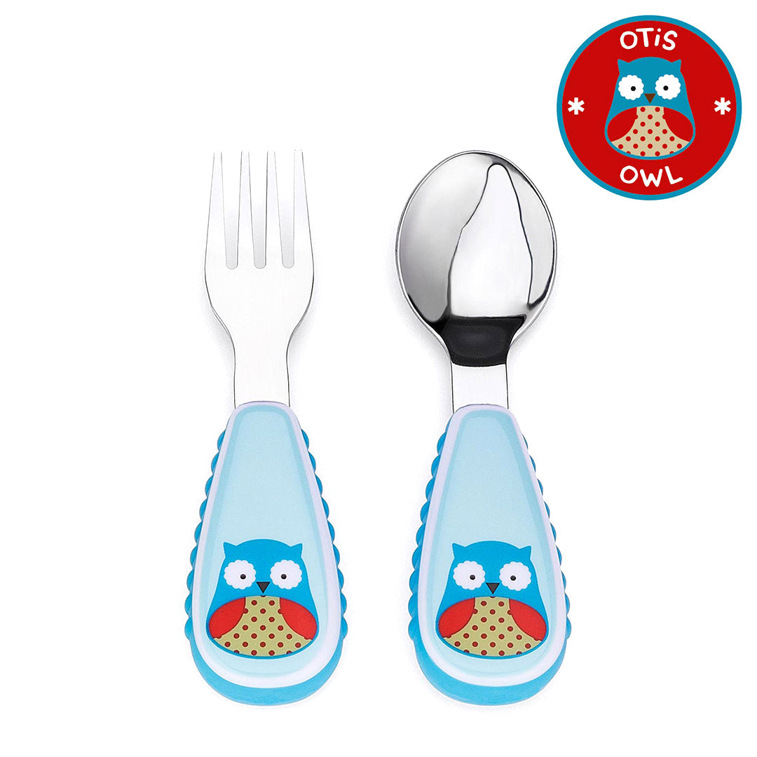 Skip Hop Zootensils Fork & Spoon Set | Utensils for Toddlers 12+ Months - MINIMEE KIDS