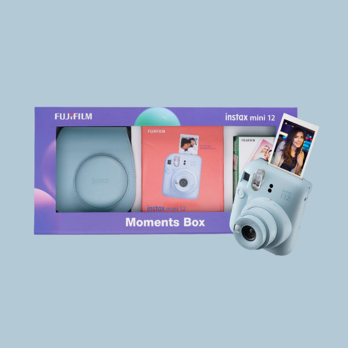 Fujifilm Instax Mini 12 Moments Forever Box Set – Instant Camera with 20 Glossy Films, Selfie Mirror, Close-Up Lens & Accessories | Includes Bunting & Carry Case | Perfect Gift for Capturing Memories