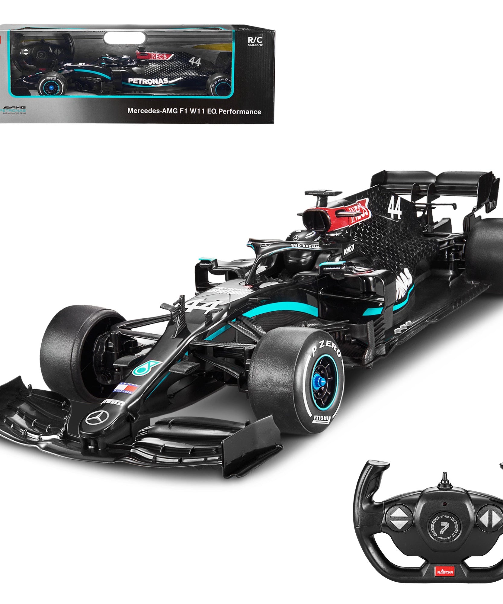Rastar - Mercedes-AMG F1 W11 EQ Performance 1/12 Scale High-Speed Remote Control Car | Officially Licensed Formula 1 RC Racing Car with 2.4GHz Control & Realistic Detailing | AMG Petronas F1 Team Collectible Model