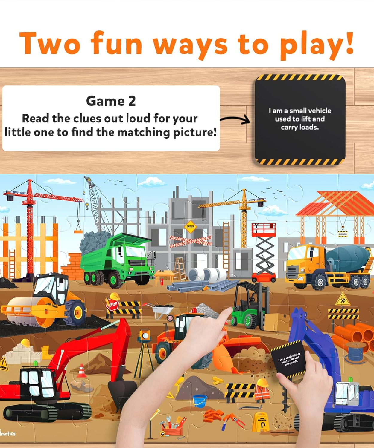Skillmatics Piece & Play: At The Construction Site | Educational Floor Puzzle & Game for Kids Ages 3-7 | Develop Critical Skills Through Play - MINIMEE KIDS