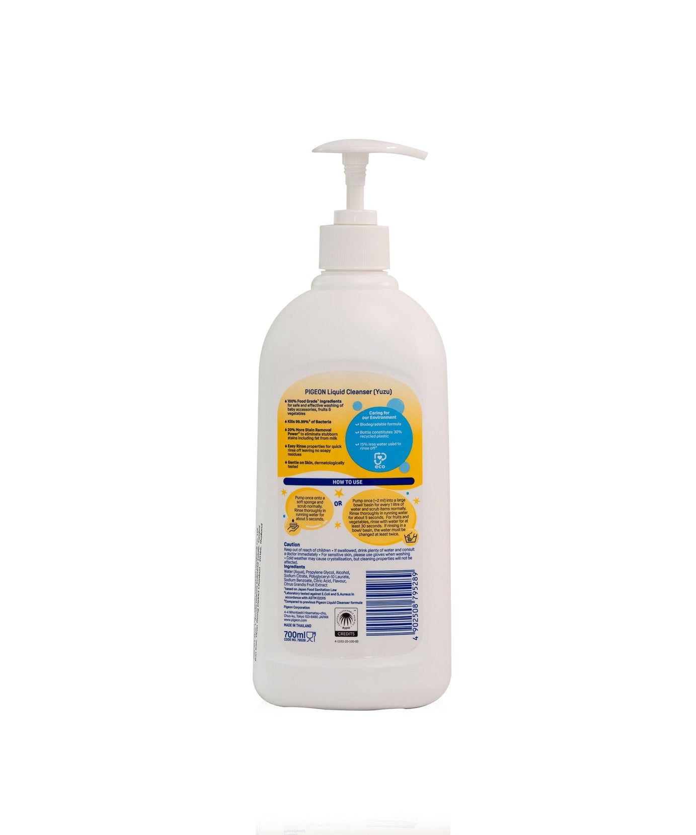 Pigeon Liquid Cleanser for Baby Bottles, Accessories, Fruits & Vegetables – 700ml | Kills 99.99% Germs | Made with 100% Food-Grade Ingredients