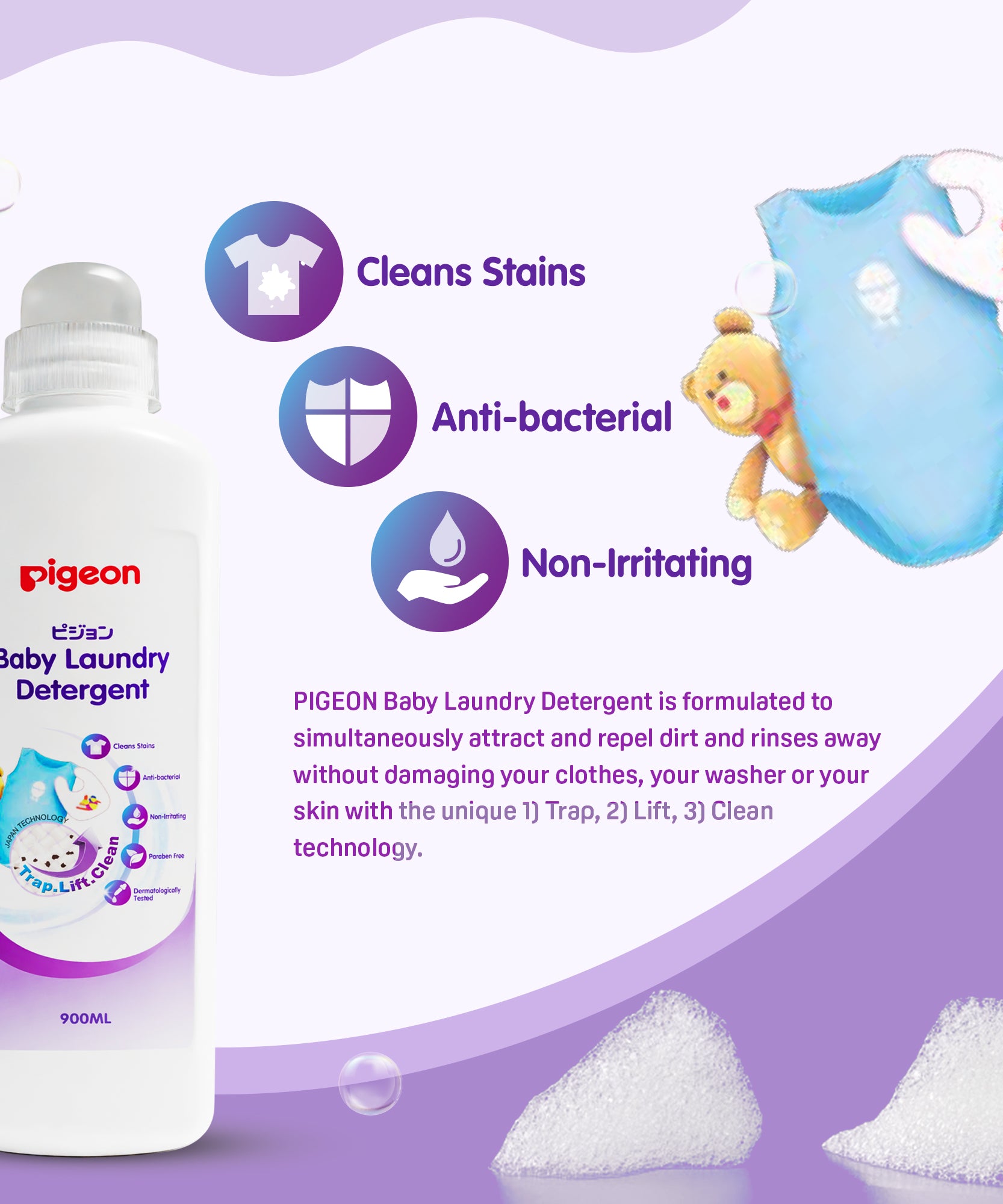 Pigeon Baby Laundry Detergent Liquid Dispenser Bottle - 900ml