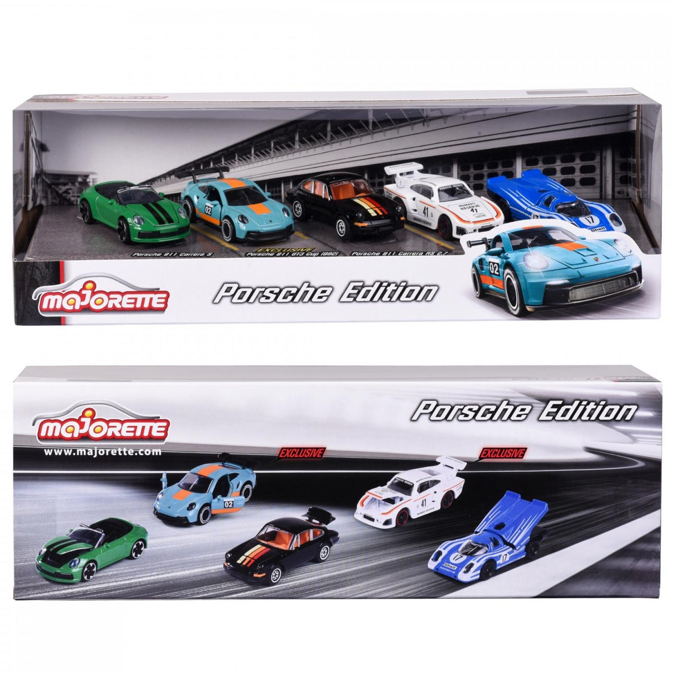 Majorette Diecast Porsche Edition Collection – Pack of 5 Luxury Porsche Model Cars – 1:64 Scale Miniature Vehicles with Opening Parts & Authentic Detailing – Officially Licensed Set for Kids & Collectors