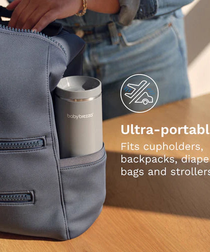 Baby Brezza Superfast Portable Bottle Warmer | Rechargeable Travel Milk Warmer for Breastmilk & Formula | Warms 67% Faster (3 Mins) | 4 Temp Settings & LED Display | USB-C Powered - MINIMEE KIDS