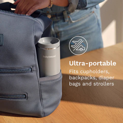 Baby Brezza Superfast Portable Bottle Warmer | Rechargeable Travel Milk Warmer for Breastmilk & Formula | Warms 67% Faster (3 Mins) | 4 Temp Settings & LED Display | USB-C Powered - MINIMEE KIDS